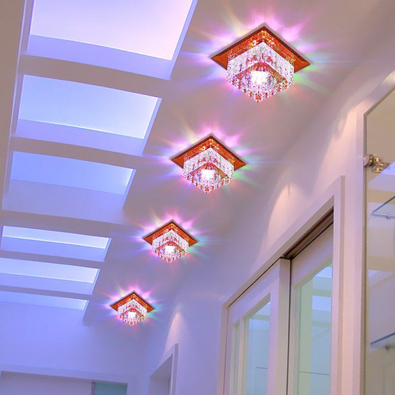 Crystal LED Flush Mount Light for Foyer - Simplicity & Elegance