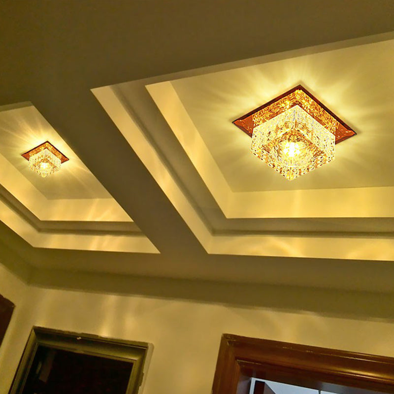 Crystal LED Flush Mount Light for Foyer - Simplicity & Elegance