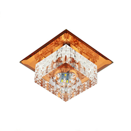 Crystal Led Flush Mount Light For Foyer - Simplicity & Elegance