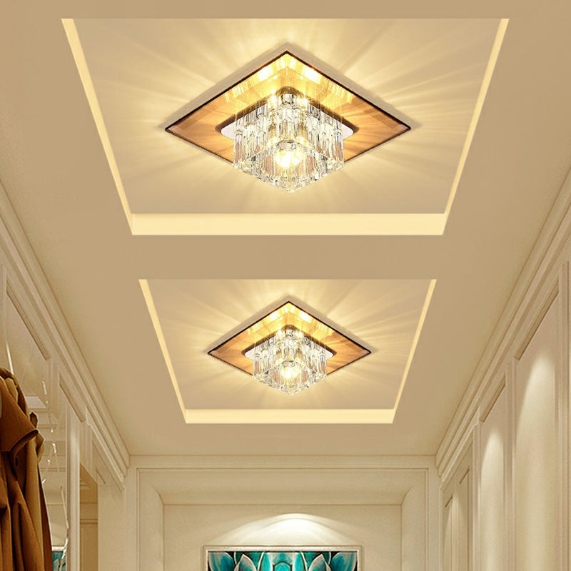 Plafonnier encastré contemporain en cristal pour couloirs - Luminaire à LED