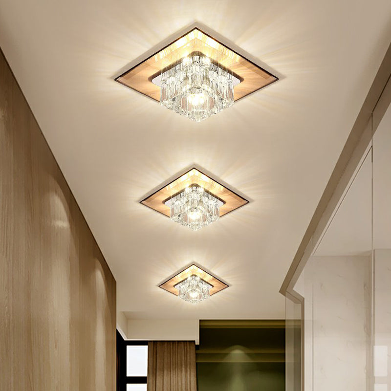 Plafonnier encastré contemporain en cristal pour couloirs - Luminaire à LED