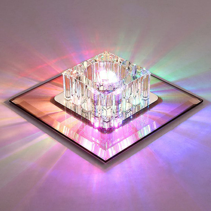 Plafonnier encastré contemporain en cristal pour couloirs - Luminaire à LED