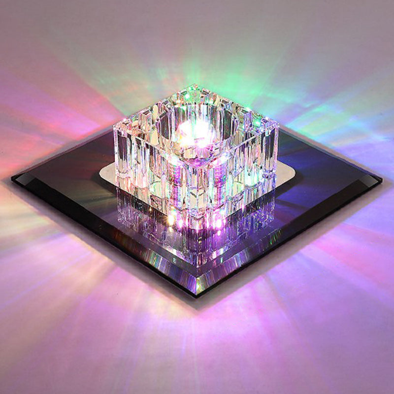 Plafonnier encastré contemporain en cristal pour couloirs - Luminaire à LED