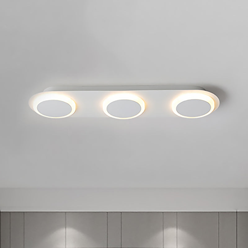 Contemporary Rectangular Acrylic Flush Mount Lamp - 3/4/5 Lights - Bedroom Lighting in Warm/White Light