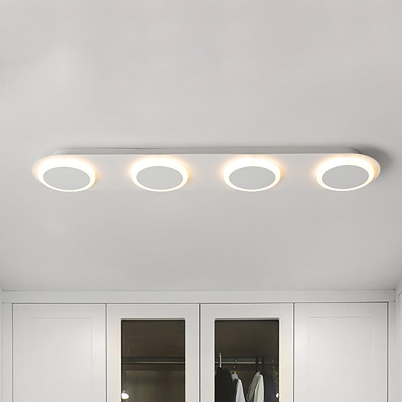Contemporary Rectangular Acrylic Flush Mount Lamp - 3/4/5 Lights - Bedroom Lighting in Warm/White Light