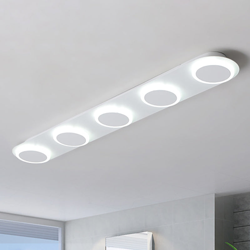 Contemporary Rectangular Acrylic Flush Mount Lamp - 3/4/5 Lights - Bedroom Lighting in Warm/White Light