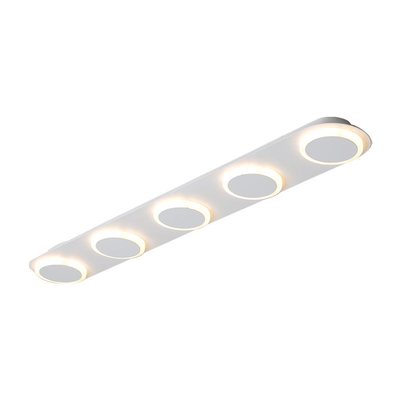Contemporary Rectangular Acrylic Flush Mount Lamp - 3/4/5 Lights - Bedroom Lighting in Warm/White Light