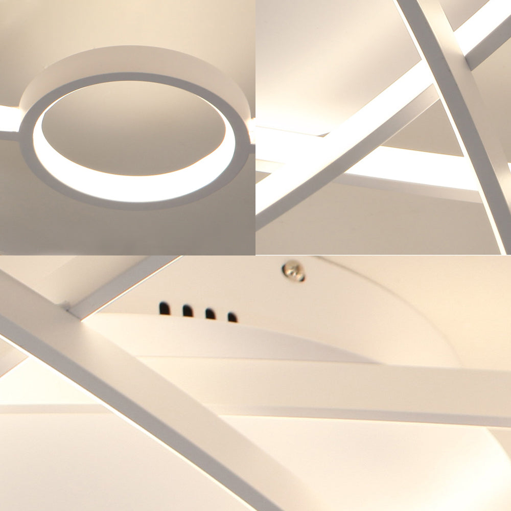 Modern Oval Flush Ceiling Lamp with LED Acrylic White/Coffee Finish in Warm Light - 23.5"/31.5"/39" Wide
