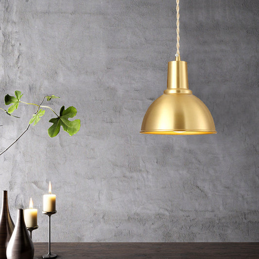 Gold Geometric Shade Ceiling Pendant Light - Post-Modern Design for Dining Room - 1-Light Fixture