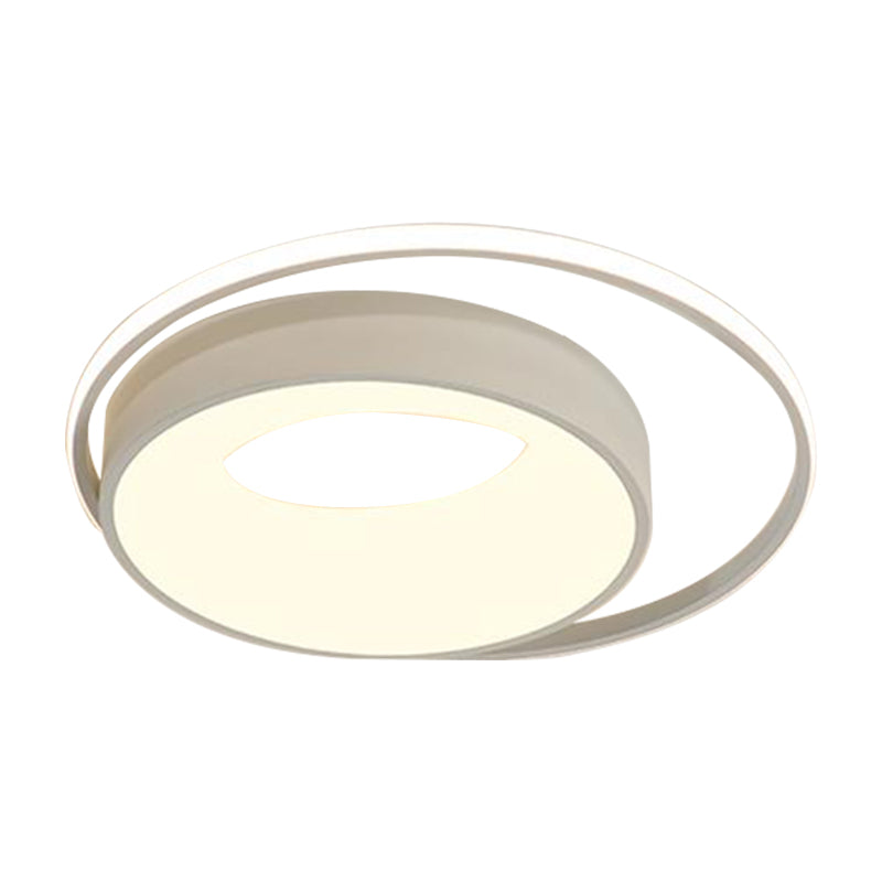 Modern LED Flush Mount Lighting in White/Pink/Blue - Round Acrylic Ceiling Lamp Fixture in Warm/White/Neutral Light, 16"/19.5" Wide