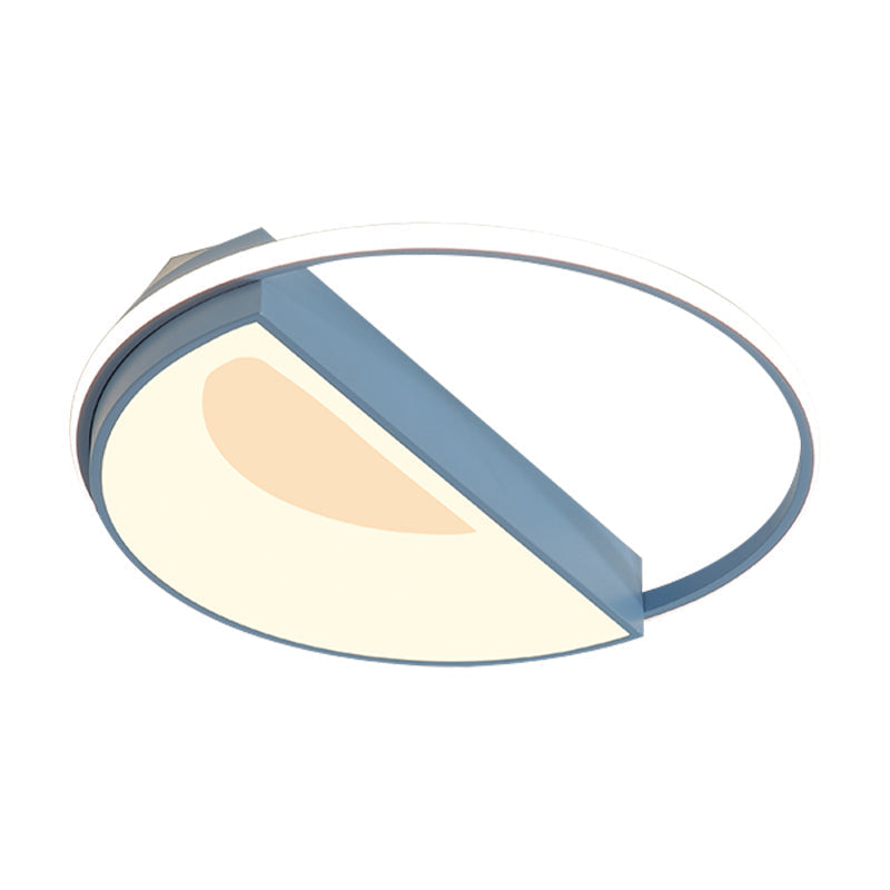 Contemporary Round Acrylic Flush Mount Lamp Led 18/21.5 Wide White/Pink/Blue For Bedroom In