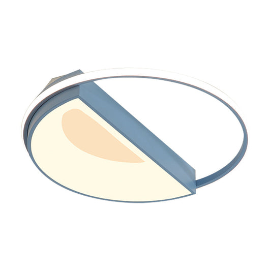 Contemporary Round Acrylic Flush Mount Lamp Led 18/21.5 Wide White/Pink/Blue For Bedroom In