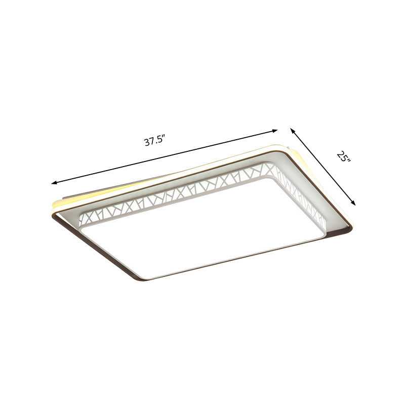 Modernist LED Flush Mount Lamp with White Acrylic Shade - Bedroom Lighting