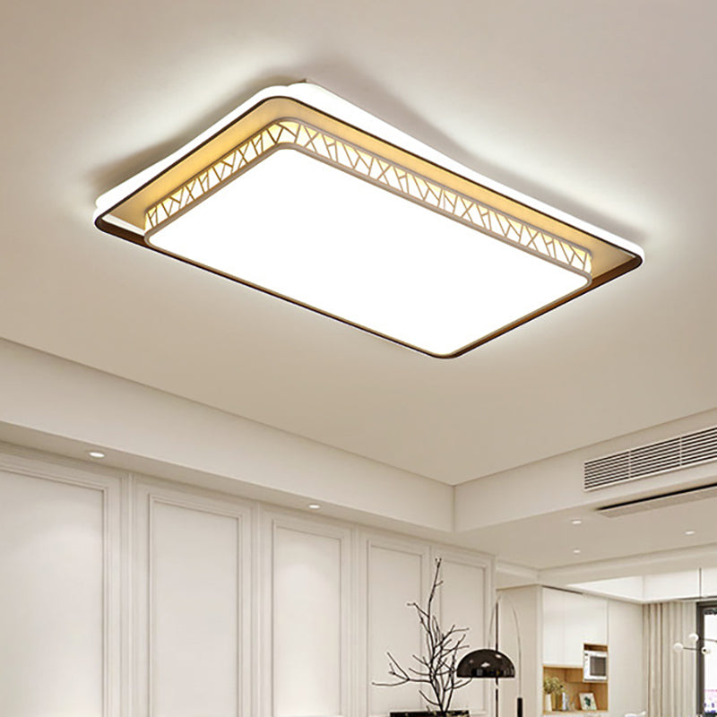 Modernist LED Flush Mount Lamp with White Acrylic Shade - Bedroom Lighting