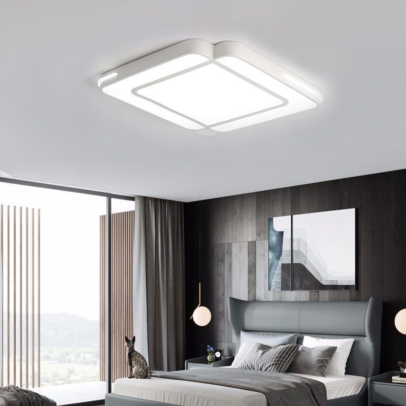 Luminaire encastré à LED moderne avec abat-jour en acrylique - Design carré noir/blanc - Lumière blanche, 16"/19,5"/23,5" de large