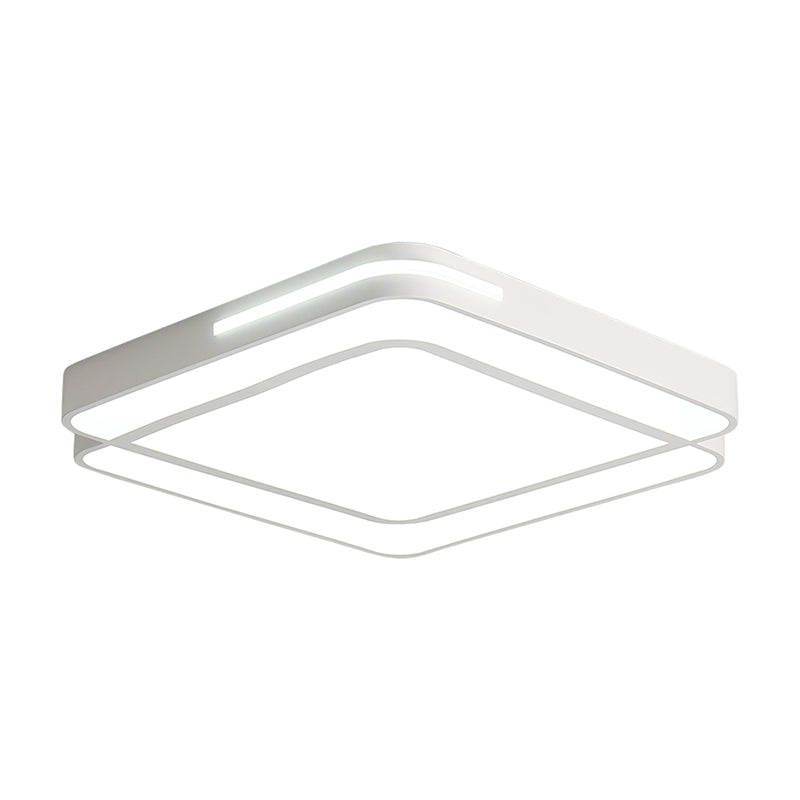 Luminaire encastré à LED moderne avec abat-jour en acrylique - Design carré noir/blanc - Lumière blanche, 16"/19,5"/23,5" de large