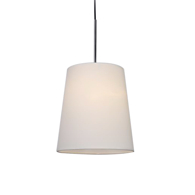 Modern Fabric Cylinder Pendant Light - Black/White/Flaxen, 8"/11" Wide