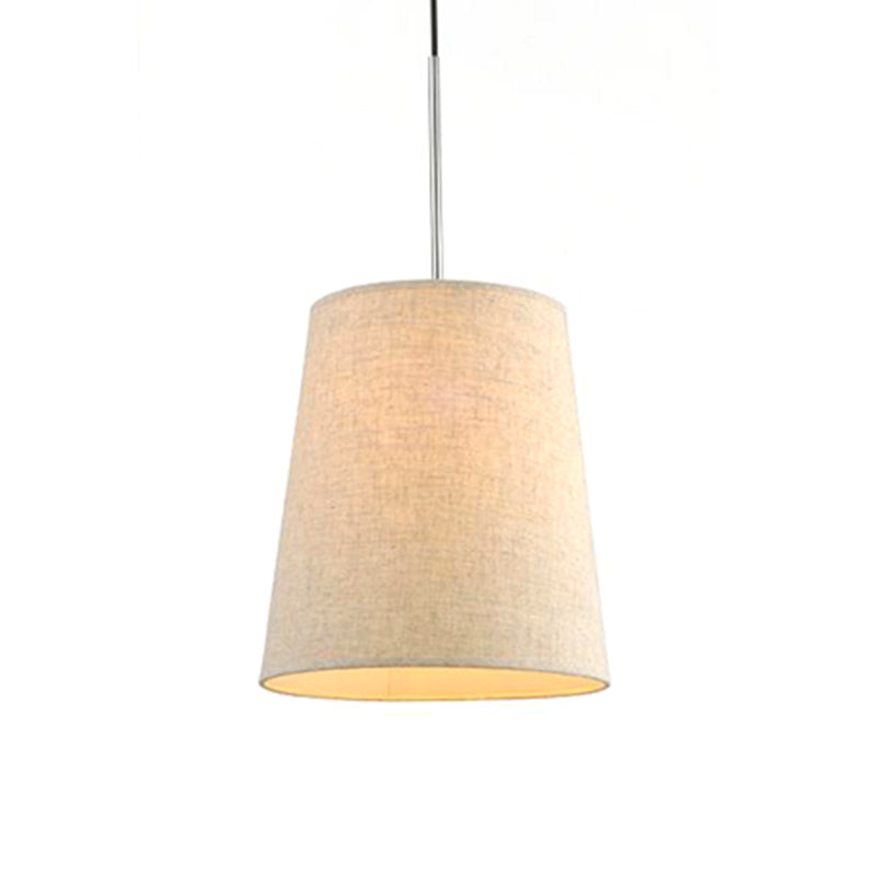 Modern Fabric Cylinder Pendant Light - Black/White/Flaxen, 8"/11" Wide