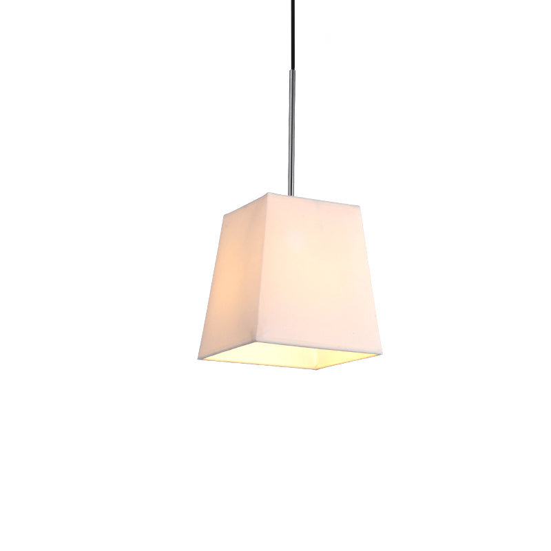 Modern Nordic Style Trapezoid Fabric Pendant Lamp - 1 Light, White/Black/Coffee - 8"/11" Wide