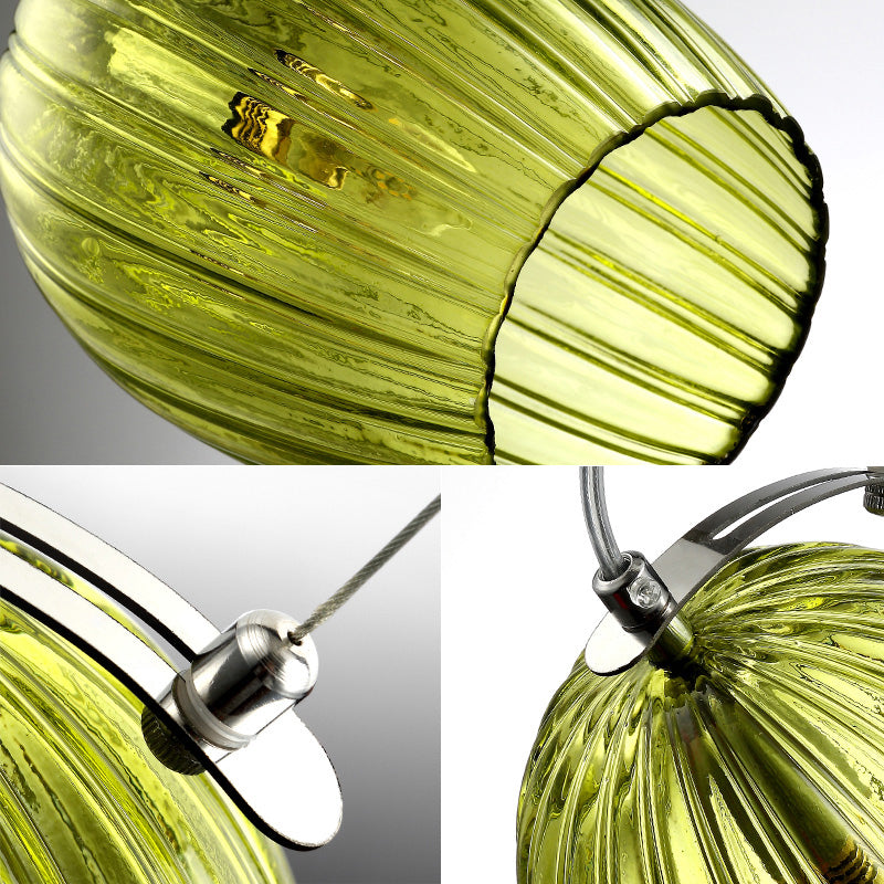 Modernist Tulip Pendant Light with Prismatic Glass - Clear/Amber/Smoke