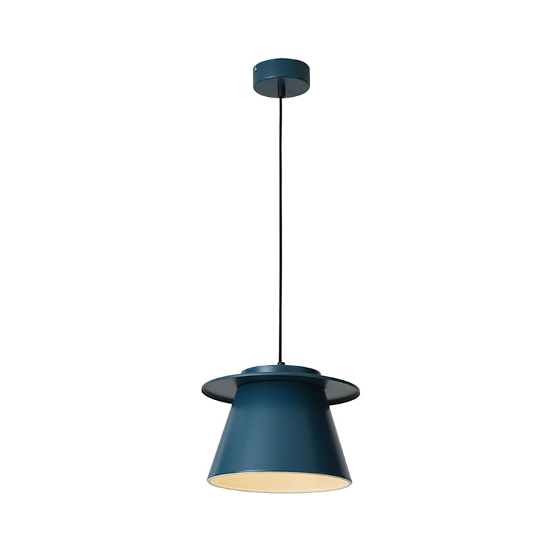 Modernist Barrel Pendant Lamp: 1-Light Metal Hanging Ceiling Light For Restaurants -