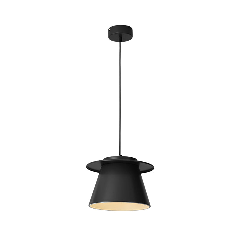 Modernist Barrel Pendant Lamp: 1-Light Metal Hanging Ceiling Light For Restaurants -