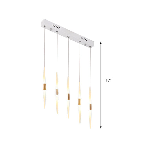 Modern Acrylic Flute Cluster Pendant Light - 5/6 Lights White/Warm