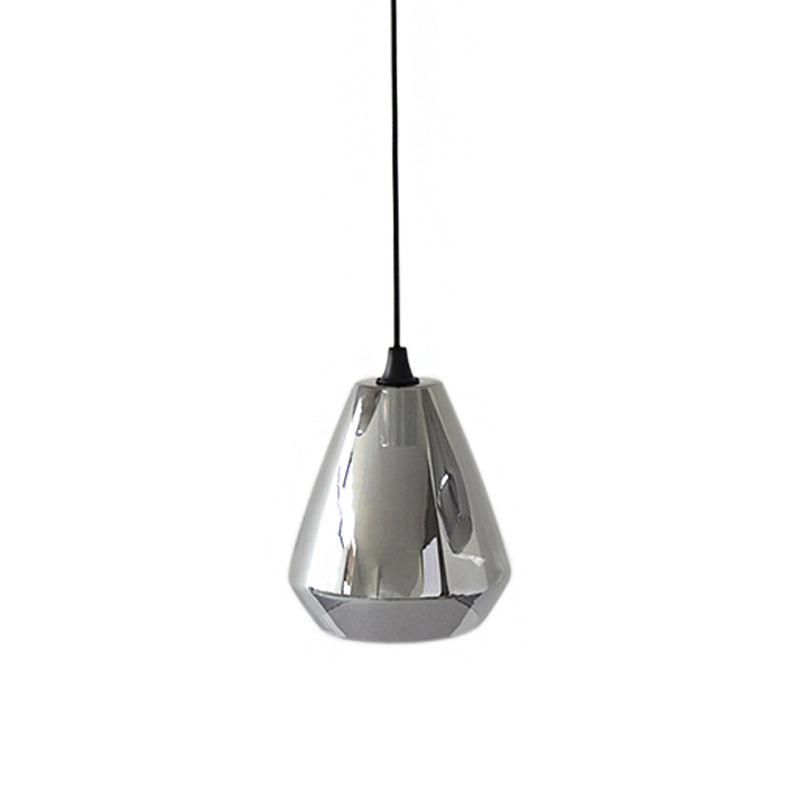 Modern Diamond Suspension Pendant With Cream/Amber/Smoke Glass For Dining Room Lighting