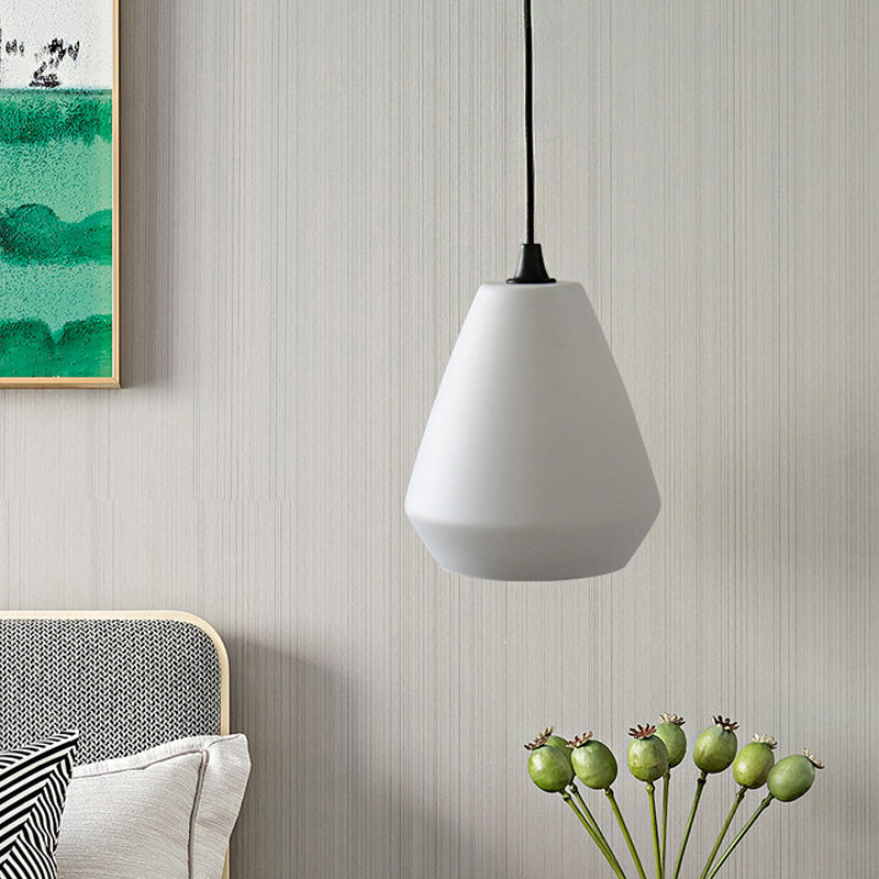 Modern Diamond Suspension Pendant With Cream/Amber/Smoke Glass For Dining Room Lighting Cream