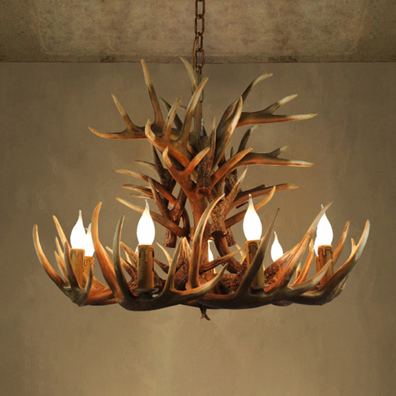 Vintage Antler Chandelier Pendant Light - Resin Hanging For Living Room