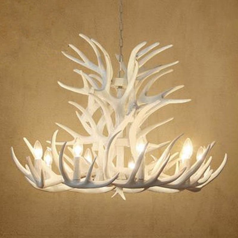 Vintage Antler Chandelier Pendant Light - Resin Hanging For Living Room