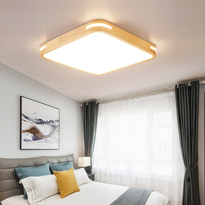Plafonnier LED encastré en bois beige moderne en blanc/chaud/naturel | Plusieurs options de largeur