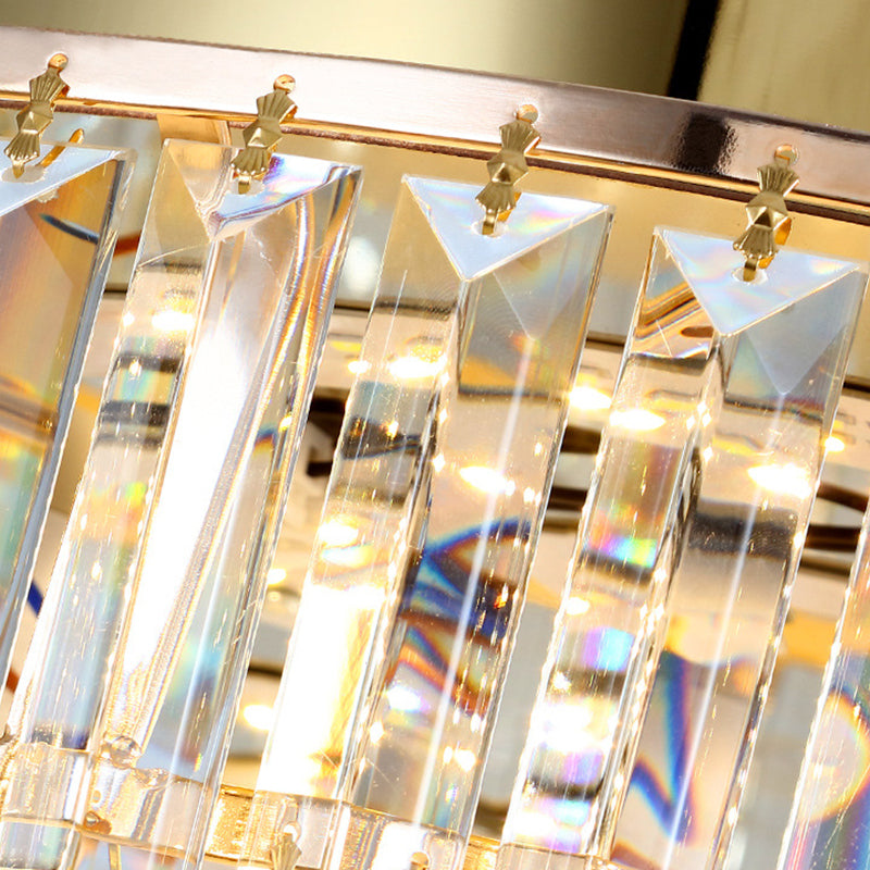 Artistic Gold K9 Crystal LED Flush Ceiling Light for Living Room