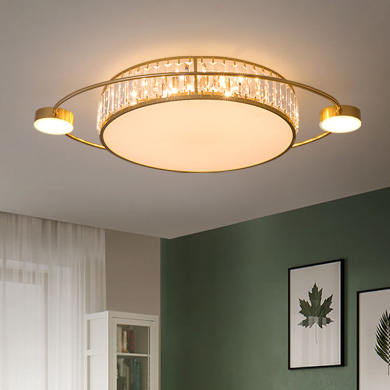 LED Flush Ceiling Light with Clear Crystal Design for Corridors