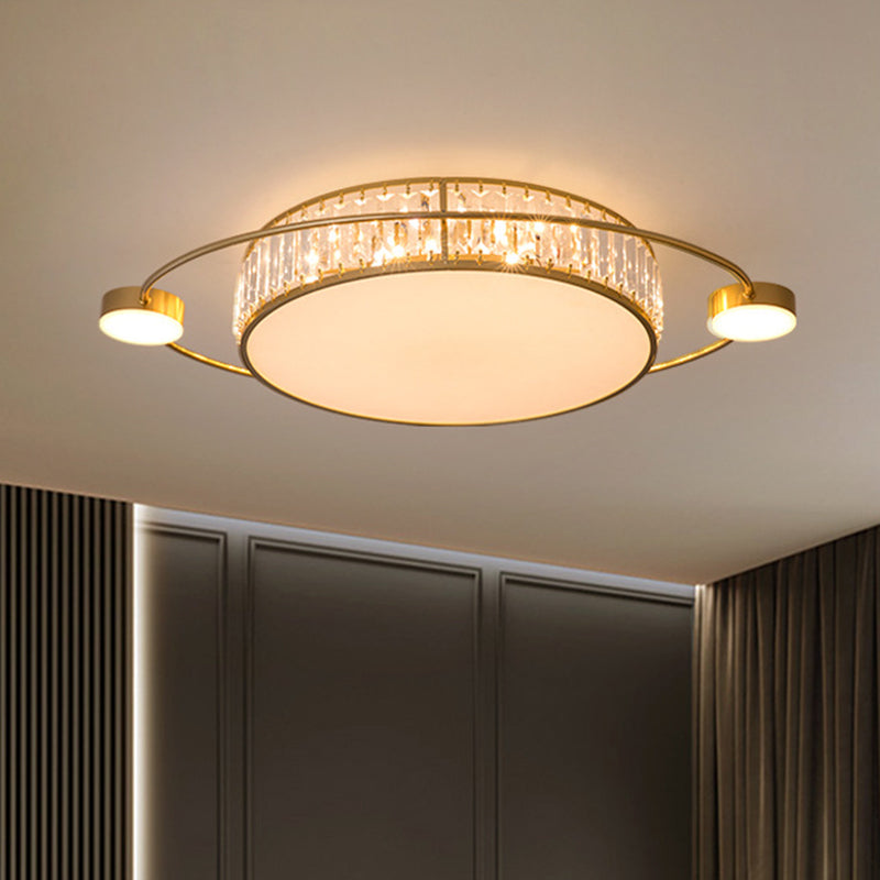 LED Flush Ceiling Light with Clear Crystal Design for Corridors