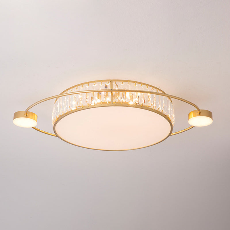 LED Flush Ceiling Light with Clear Crystal Design for Corridors