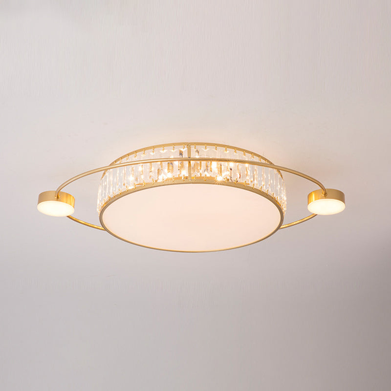 LED Flush Ceiling Light with Clear Crystal Design for Corridors