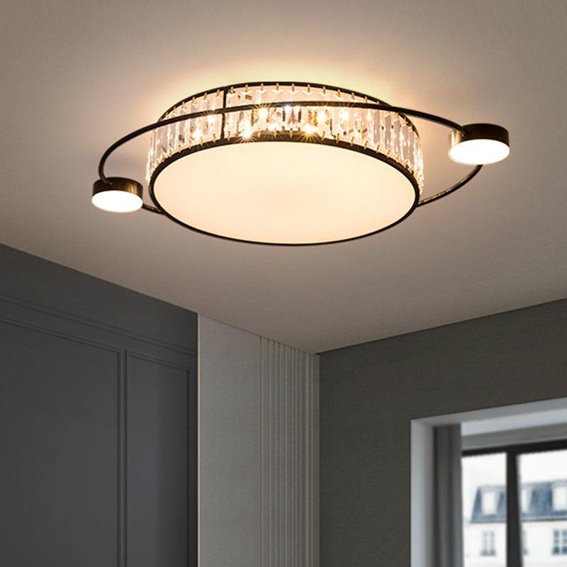 LED Flush Ceiling Light with Clear Crystal Design for Corridors