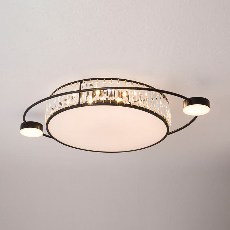 LED Flush Ceiling Light with Clear Crystal Design for Corridors