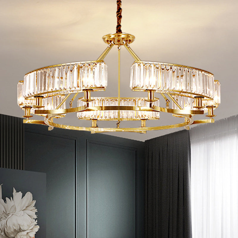 Sleek Tri-Prism Crystal Pendant Light for Your Living Room