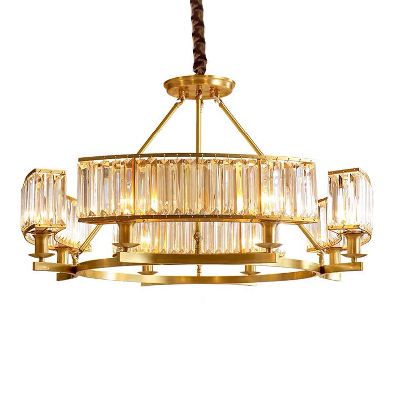 Sleek Tri-Prism Crystal Pendant Light for Your Living Room