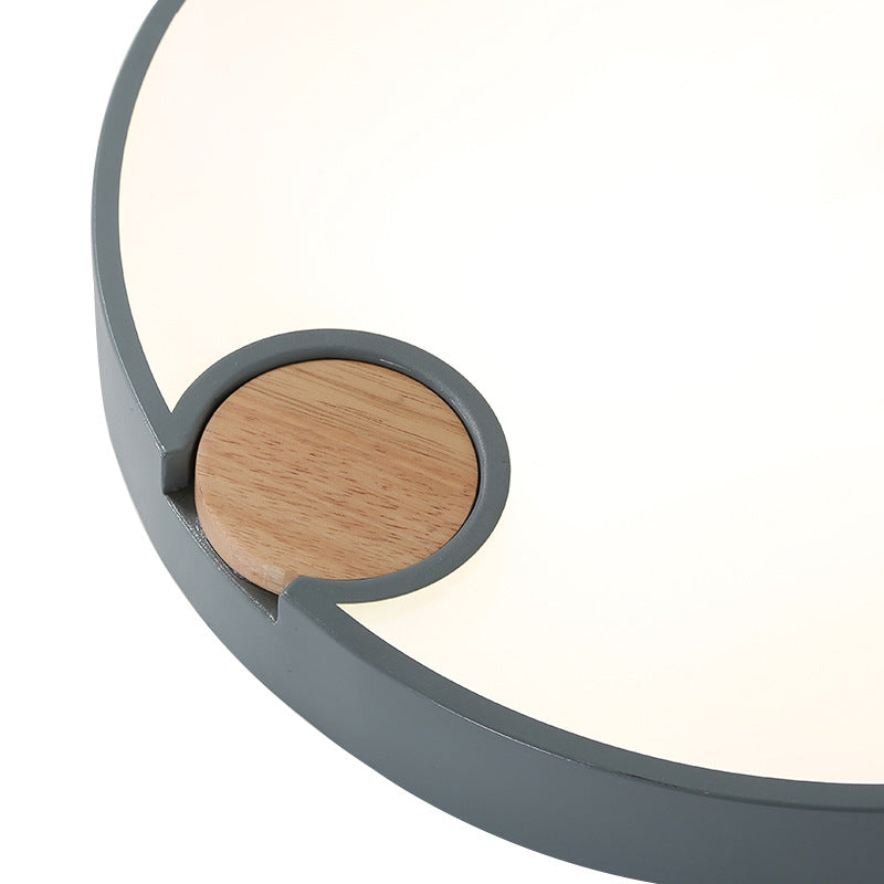 Nordic Acrylic Grey LED Flush Mount Lamp with White/Warm/Natural Light for Bedroom - Available in Multiple Sizes