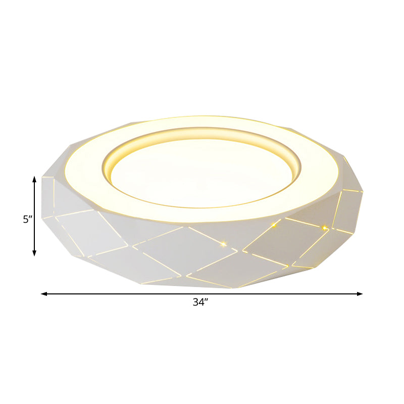 Minimalistic Acrylic Shade LED Ceiling Light in White, 11"/19.5"/24.5" Wide
