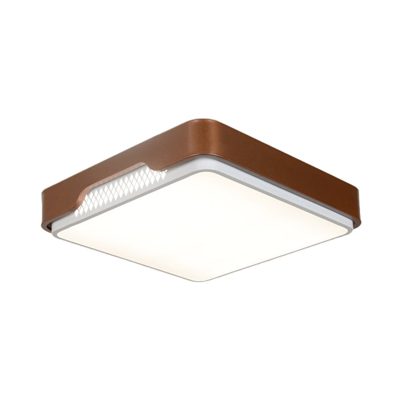 Modern Acrylic Flush Mount Light Fixture - Brown, Rectangular, 20.5"/36.5"/45", Warm/White Light