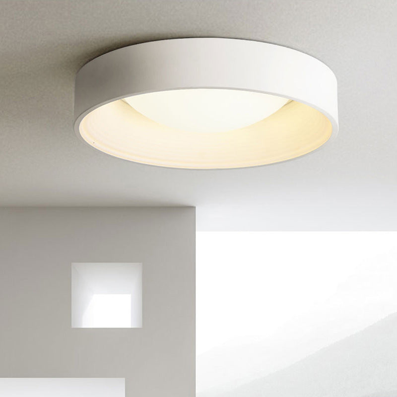 Nordic Acrylic Drum Ceiling Light: Grey/White 18"/23.5" Dia LED Flush Mount