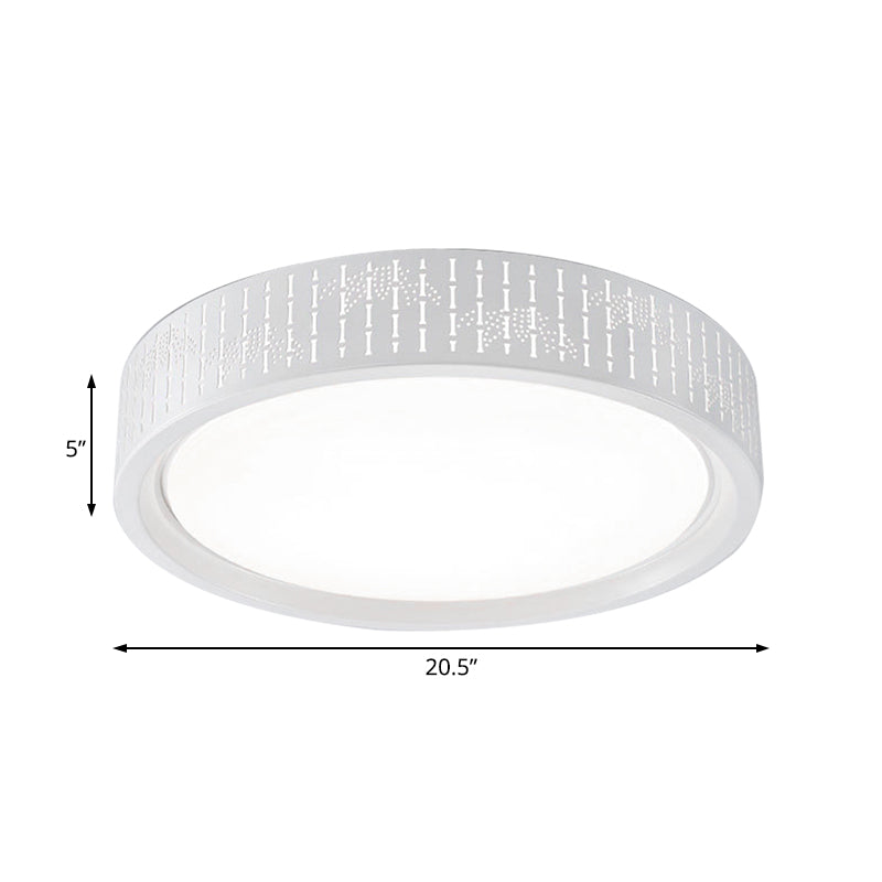 Simplicity Led Flush Mount Lamp With White Ringed Acrylic Shade - 16.5/20.5/31 Dia