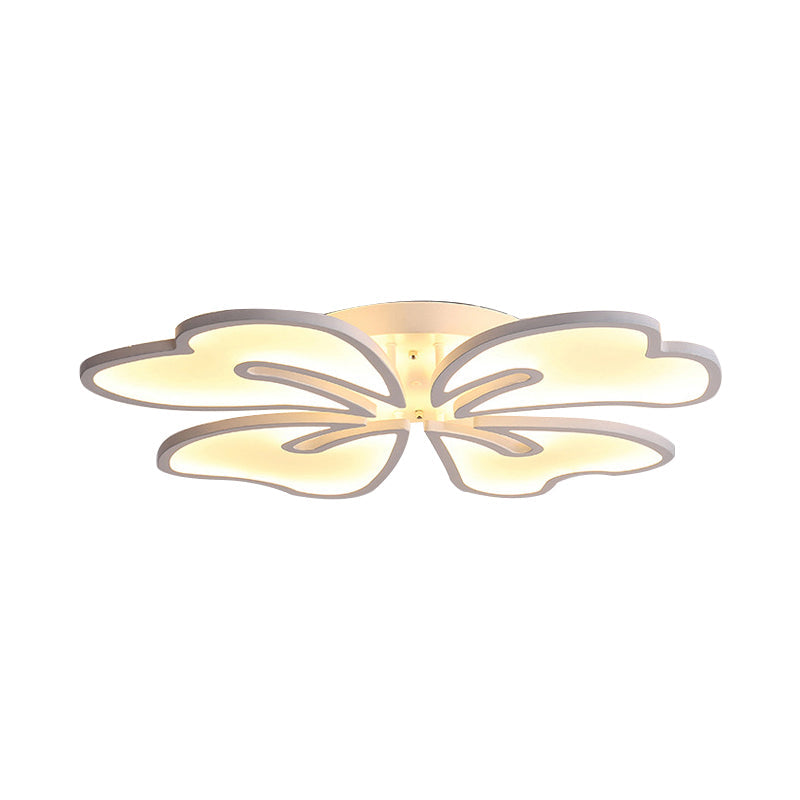 Modern Acrylic Flush Mount Flower Ceiling Lamp, Available in 3/4/5-Light Options, Warm/White/Natural Lighting for Bedroom