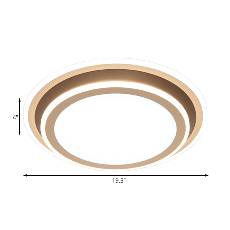 Simple Led Flush Ceiling Light Multi-Layer Acrylic 19.5/32 Wide Warm/White Light. Perfect For