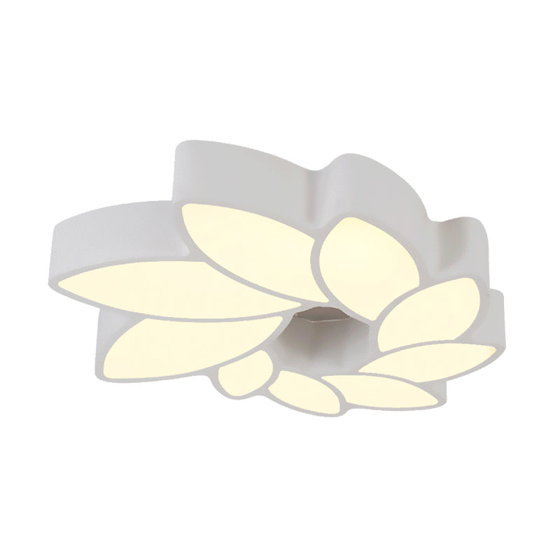 Plafonnier floral en acrylique Simplicity - Luminaire encastré de 22,5"/31,5" de large pour le salon, lumière chaude/blanche