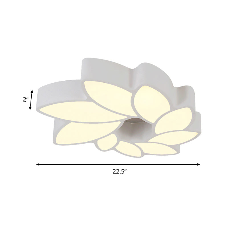 Plafonnier floral en acrylique Simplicity - Luminaire encastré de 22,5"/31,5" de large pour le salon, lumière chaude/blanche